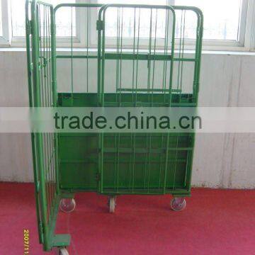 folding logistic roll container for material handling