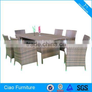 Outdoor Rattan 6 Seaters Dining Table Set