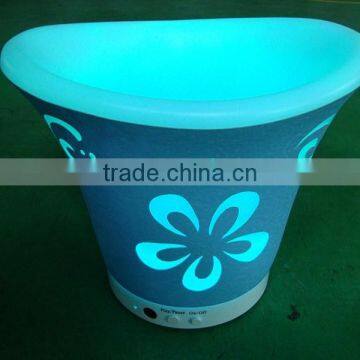 Manufacturer L36.5*W32.5*H27CM Leather Figure PE Ice Bucket Stand Lighted With Remote Control 16 Mix Changeable Colors
