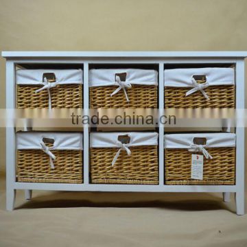 High Quality Modern teak wood furniture with wicker baskets wholesale