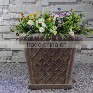 Polyresin Square Basket Container Garden