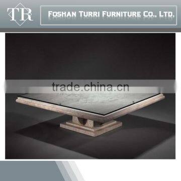 Modern Glass Top White Marble Travertine Coffee Table for Home Used photo-4