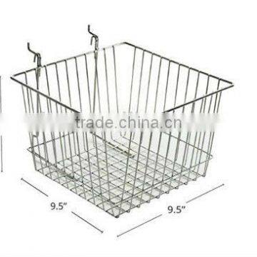 New 9.5" Wide Chrome Wire Basket for Pegboard/Slatwall Displays