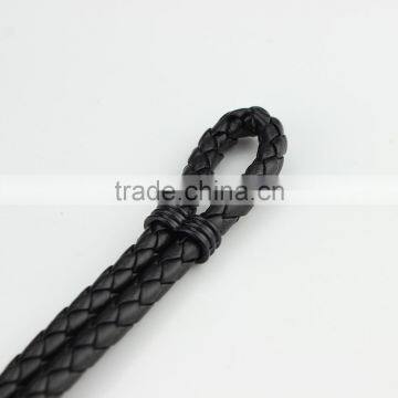Unisex Fashion Braided Leather Cord Wrap Antique Anchor Bracelets photo-5
