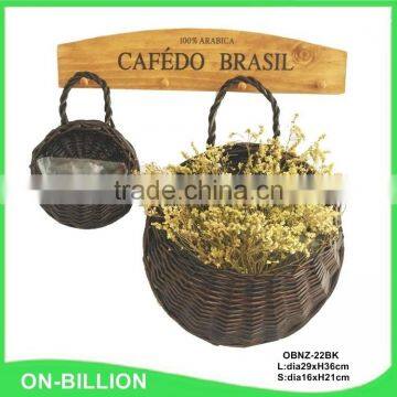 Wholesale wicker knitting plastic liners hanging baskets for plant