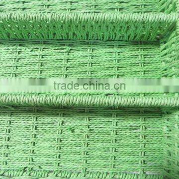 Decorative Handwoven Divided Paper Rope Tableware Basket photo-6