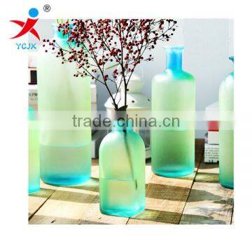 Rainbow manual frosted glass vase color hydroponic bottle desktop decoration furnishing articles Europe type style