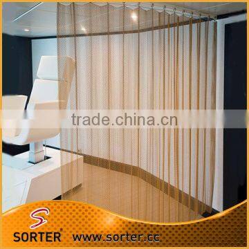 Metal Restaurant Room Divider Metal Aluminum Woven Mesh Fabric Curtain photo-2