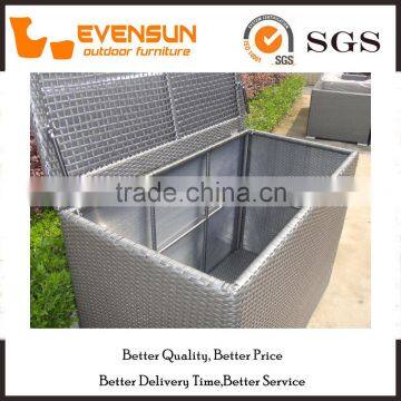 White And Grey Wicker Storage Box Rattan Furniture photo-3