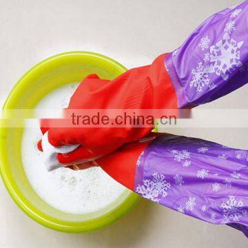 warm household cleaning gloves/long latex gloves for washing the dishes and clothes