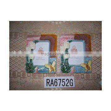 ceramic photo frame floral design