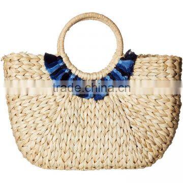 Water Hyacinth Pompom Beach Bag/ Handbag With Pompom photo-1