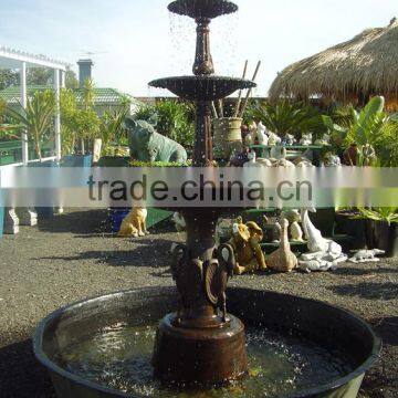 outdoor garden metal tiered fountain bronze casting water sculpture