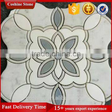 The Four Leaf Clover Design Waterjet Mosaic Natural Marble Stacked Stone photo-2
