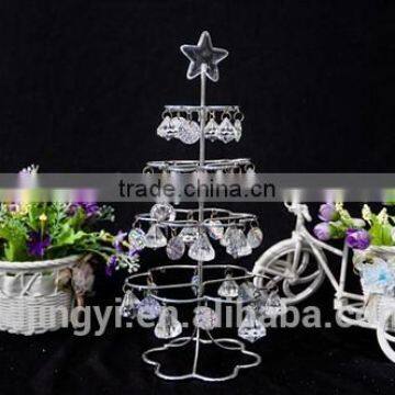 acrylic pearls & metal lighted hanging display rack/shelf for table decoration