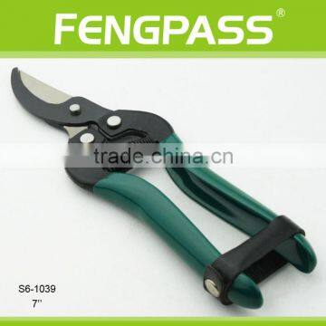 S6-1039 7 inch Iron Steel and Plastic handle strong cutting Gardening Pruning Garden Scissors