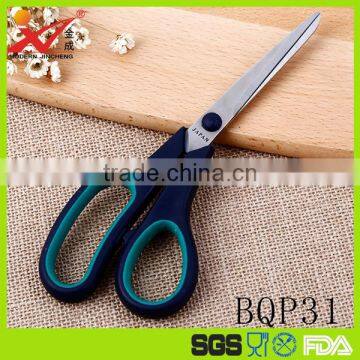 Newest fashional colorful style students office stainless steel blade rubber and plastic scissors