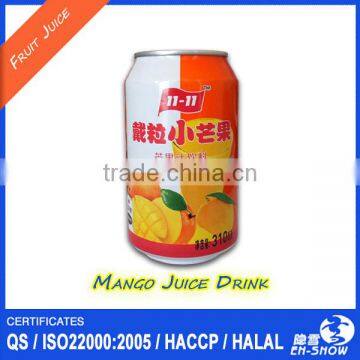 HALAL Aluminum Can(tinned) Mango Juice Drink with fiber pulp