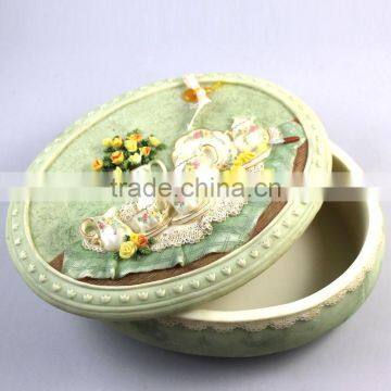 2015 hotsale natural tableware resin diamond box with good quality