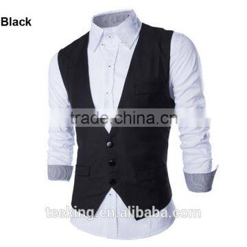 Korean slim single-breasted vest black suit vest waistcoat