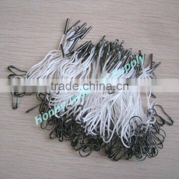 2017 Fashion Custom Gunmetal Safety Pin String HangTag for Clothing
