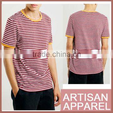 White Stripe Ringer T-Shirt Multicolored Sport Wear T Shirt Blank Custom Printed Top Quality t shirt Wholesale