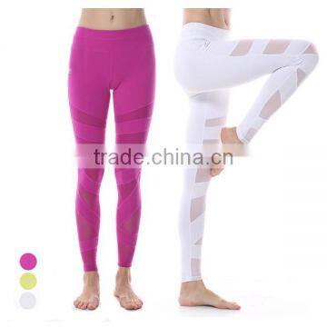 plaid sexy mesh polyester spandex yoga pants
