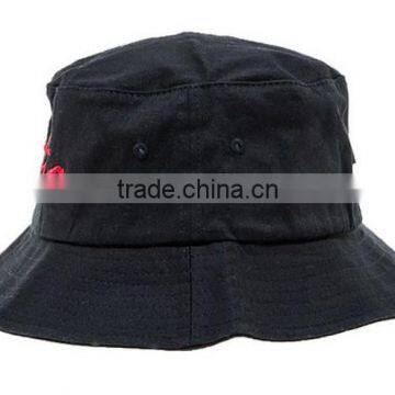 2015 New Design OEM 100% Cotton Black Bucket Hat photo-4