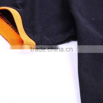 Fashionable Yellow Rib Sleeve Embroidered Reactive Dye Black Polo T-shirt photo-4