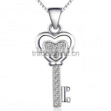 925 Sterling Silve Trendy Heart Shape Key Pendant