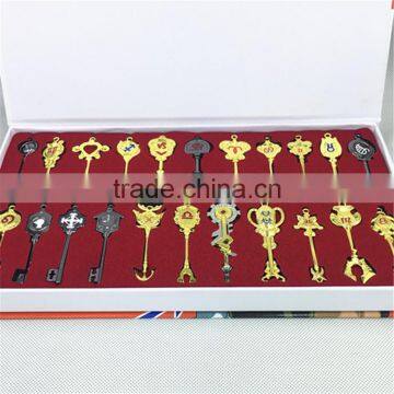 Hot Sale Fairy Tail Badge Alloy Jewelry Necklace 12 Constellation Sign 22 Pieces Key Buckle photo-3