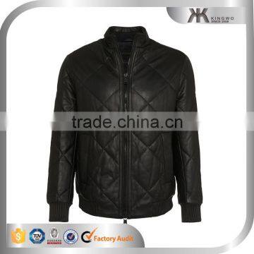 PU coated leather jacket padded leather jacket man