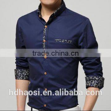 100% Mercerized Cotton Mens Shirts With Printed Patchwork Design Wash and Wear Dress Shirts Long Sleeve Dress Shirt photo-3