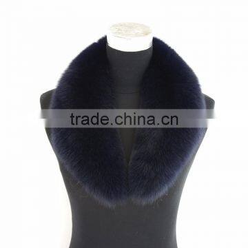 Myfur Navy Color Wholesale Real Fox Fur Winter Parka Coat Accessory Fur Collar