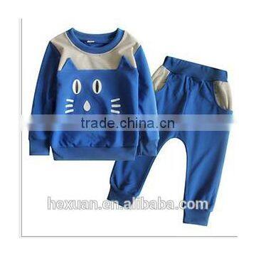 In Stock 2014 Autumn New Long Sleeve Baby Boys Clothes Fashion Velvet Children Clothing Girl 2 Pcs Sets photo-2