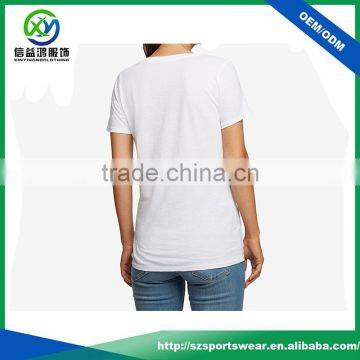 Latest Shirt Designs Organic Cotton Soft White Short Sleeve t Shirt for Women photo-2
