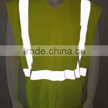 ANSI High Visibility Sleeveless 3M8710 Heat-transfer Reflective Tape Protective T-shirt photo-5
