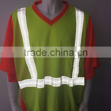 Contrast Short Sleeve V-neck Breathable Protective T-shirt photo-3