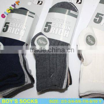 Lovely teen boy tube socks solid color design double needle cotton socks