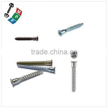 Taiwan M6.3 x 50MM Pozidrive Equivalent Flat Head Euro Cabinet Screw Confirmat Type B Nickel