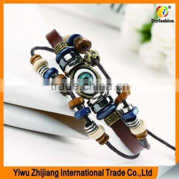 Stainless Steel Magnetic Clasps Pu Leather Bracelet photo-2