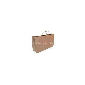 Custom Made 157gsm Brown Kraft  Carrier Paper Bags Printed for Cosmetics / Garment