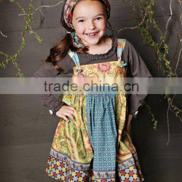 Good Quality Polka Dot Ruffle Fall Gril Boutique Dress photo-5