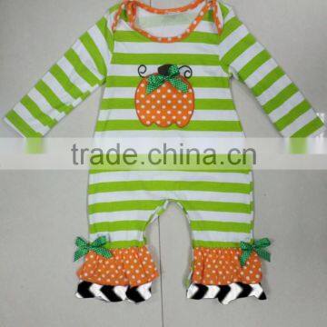 wholesale pumpkin embroidery cotton baby romper