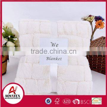 Fashion Pattern Fake Fur Throw Flannel Faux Fur Blankets