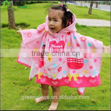 Cotton baby terry bathrobe,fashion comfortable cute hoodie/hooed baby robe,hooded towelGVKBR1009