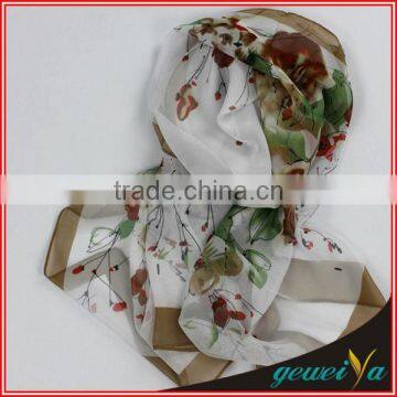 Fashion Chiffon Flower Printed African Scarf