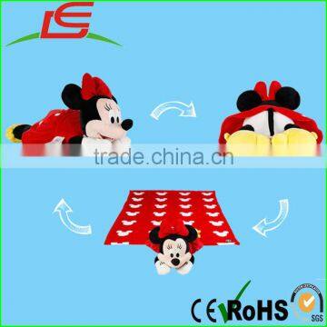 hot sleeping mat pillow stuffed toy 3 in 1 plush minnie mouse doll