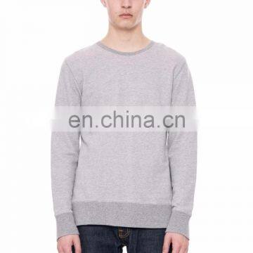 Hot Sale Casual Design Men Plain Sweatshirt Heather Grey Fleece Pullover Sweatshirt photo-2