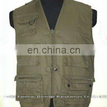 sleeveless quilted work vest with many pockets/industrial outdoor working vest uniform manufacture/mens cotton working vest